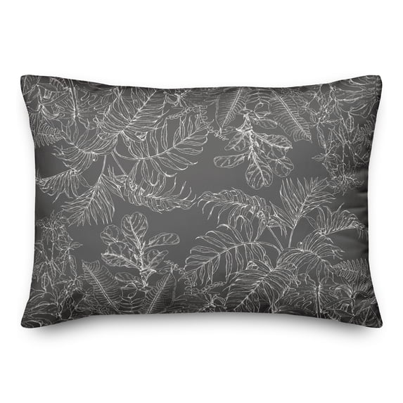 Creative Products Botanical Sketch Gray 14 x 20 Indoor / Outdoor Pillow