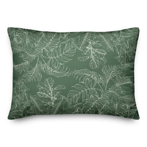 Creative Products Botanical Sketch Green 14 x 20 Indoor / Outdoor Pillow