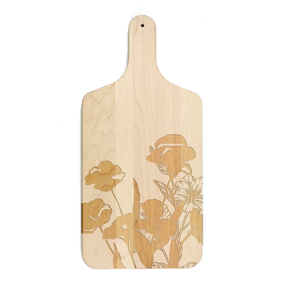 Creative Products Botanical Sketches 8 x 17 Maple Paddle Cutting Board