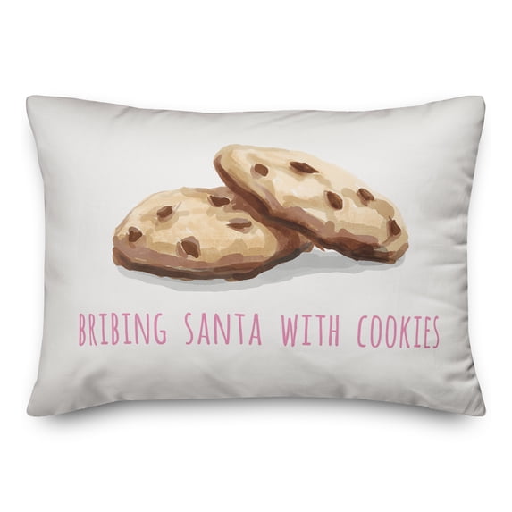 Creative Products Bribing Santa with Cookies 14x20 Spun Poly Pillow