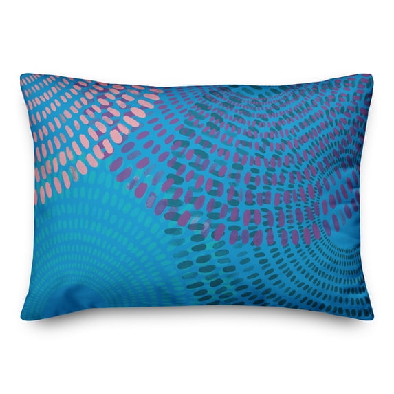 Creative Products Bright Blue Dash Circles 14x20 Indoor / Outdoor Pillow