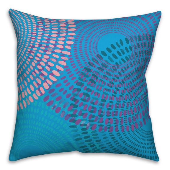 Creative Products Bright Blue Dash Circles 20x20 Indoor / Outdoor Pillow