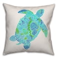 thumbnail image 1 of Creative Products Bright Blues Turtle 16x16 Spun Poly Pillow, 1 of 2