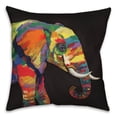 thumbnail image 1 of Creative Products Bright Elephant on Black 18x18 Indoor / Outdoor Pillow, 1 of 3