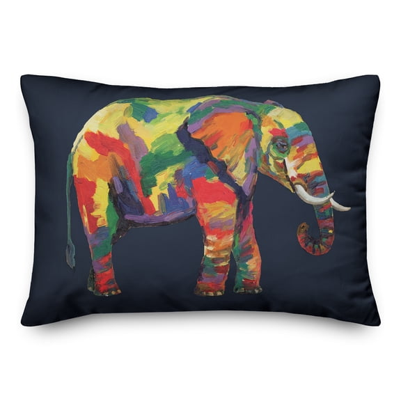 Creative Products Bright Elephant on Blue 14x20 Indoor / Outdoor Pillow