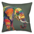 thumbnail image 1 of Creative Products Bright Elephant on Green 18x18 Indoor / Outdoor Pillow, 1 of 3