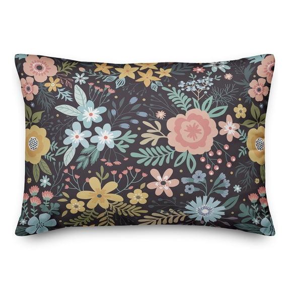 Creative Products Bright Floral Pattern 14x20 Spun Poly Pillow