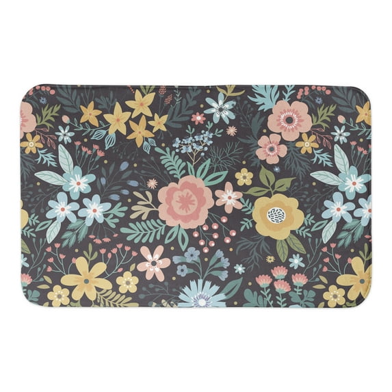 Creative Products Bright Floral Pattern 34x21 Bath Mat