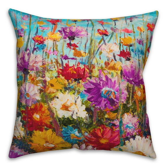 Creative Products Bright Flower Field 18 x 18 Spun Poly Pillow