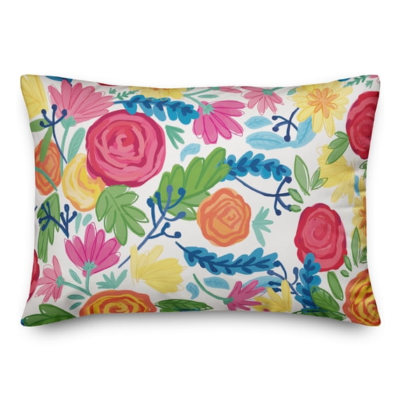 Creative Products Bright Flowers Pink 14 x 20 Indoor / Outdoor Pillow