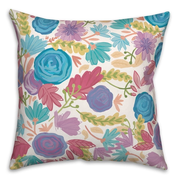 Creative Products Bright Flowers Purple 16 x 16 Indoor / Outdoor Pillow