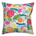 thumbnail image 1 of Creative Products Bright Flowers Pink 18 x 18 Indoor / Outdoor Pillow, 1 of 3