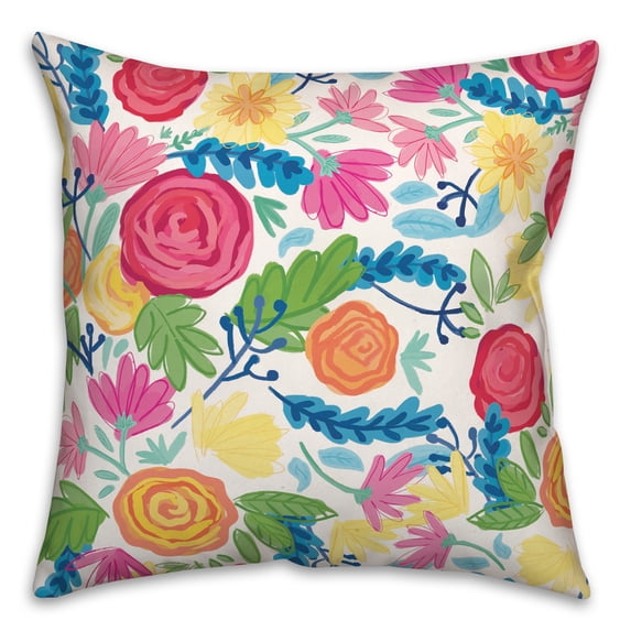 Creative Products Bright Flowers Pink 20 x 20 Indoor / Outdoor Pillow