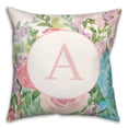 thumbnail image 1 of Creative Products Bright Flowers Monogram 18x18 Personalized Spun Poly Pillow, 1 of 3