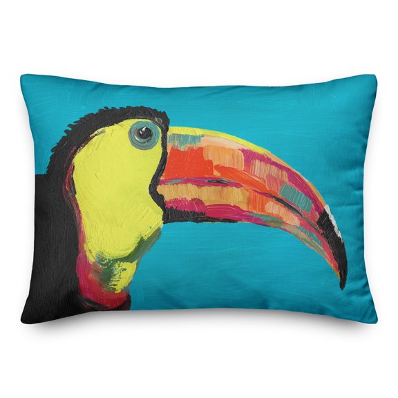 Creative Products Bright Jungle Toucan on Teal 14x20 Indoor / Outdoor Pillow