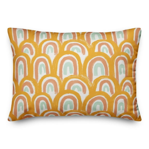Creative Products Bright Scalloped Rainbow 14 x 20 Spun Poly Pillow
