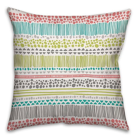Creative Products Bright Tribal Spun Polyester Throw Pillow - 16x16