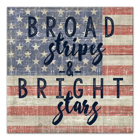 Creative Products Broad Stripes Bright Stars 16x16 Canvas Wall Art