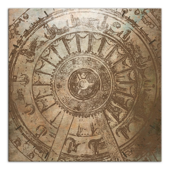 Creative Products Bronze Distressed Gear 12x12 Canvas Wall Art