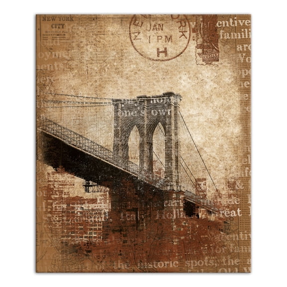 Creative Products Brooklyn Bridge Distressed 20x24 Canvas Wall Art