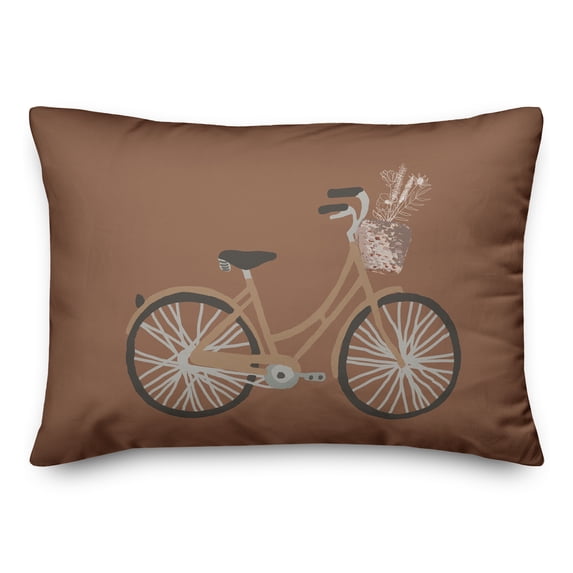 Creative Products Brown Bike 20 x 14 Spun Poly Pillow