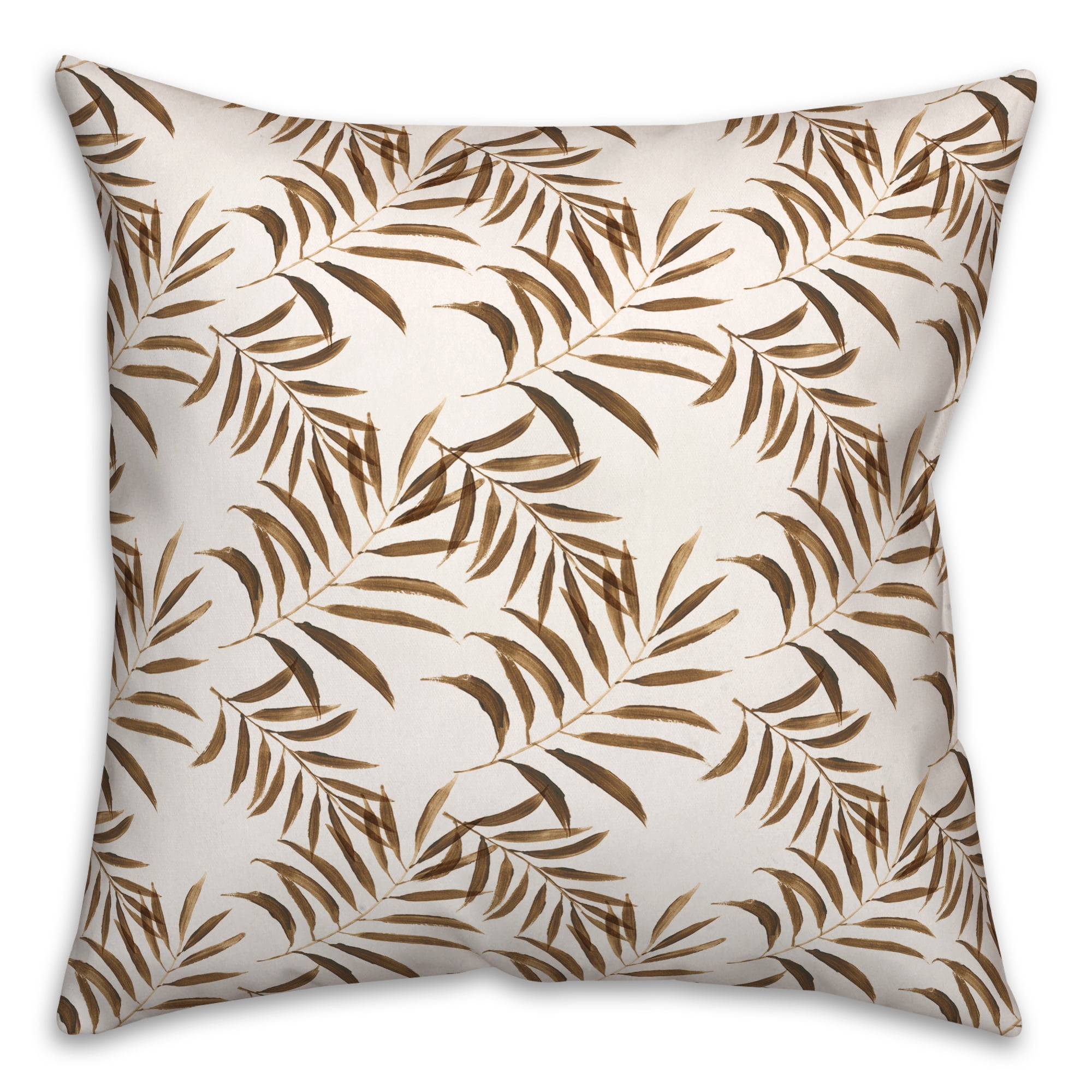 Brown Palm Leaf 18" Square Indoor/Outdoor Pillow