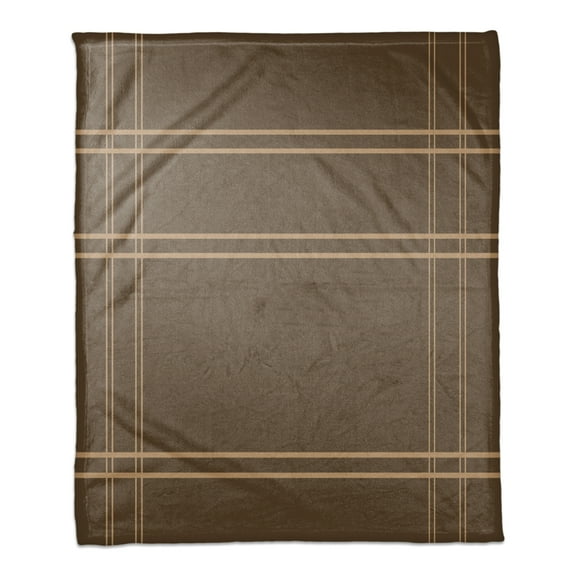 Creative Products Brown Plaid Fall Lines 3 50 x 60 Coral Fleece Blanket