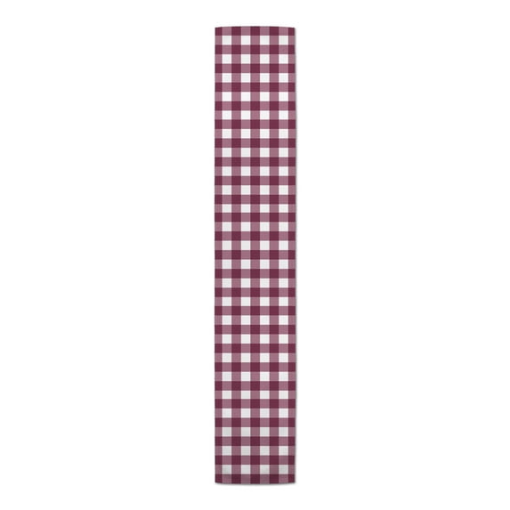 Creative Products Buffalo Check Burgundy 16x72 Poly Twill Table Runner