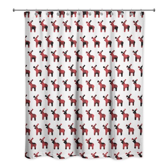 Creative Products Buffalo Check Deer Pattern 71x74 Shower Curtain