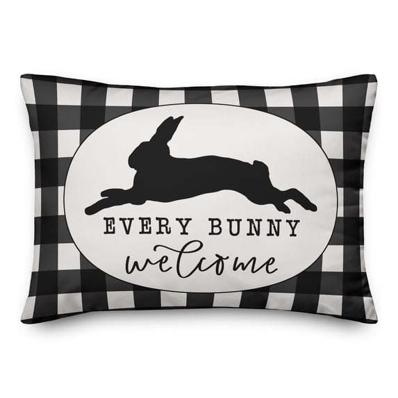 Creative Products Buffalo Check Every Bunny Welcome 14x20 Spun Poly Pillow