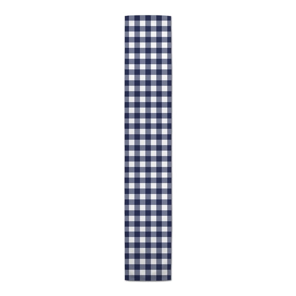 Creative Products Buffalo Check Navy Blue 16x72 Poly Twill Table Runner