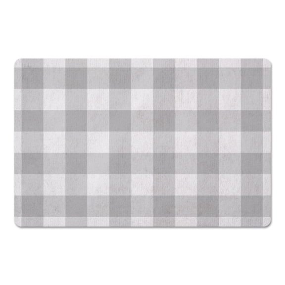 Creative Products Buffalo Check Woods Gray and White 27x18 Floor Mat