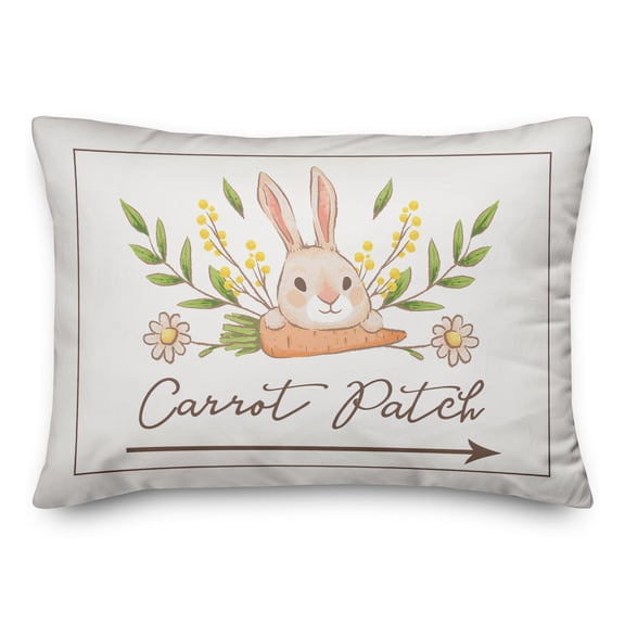 Creative Products Bunny And Carrot Pattern Patch 20 x 14 Indoor / Outdoor Pillow