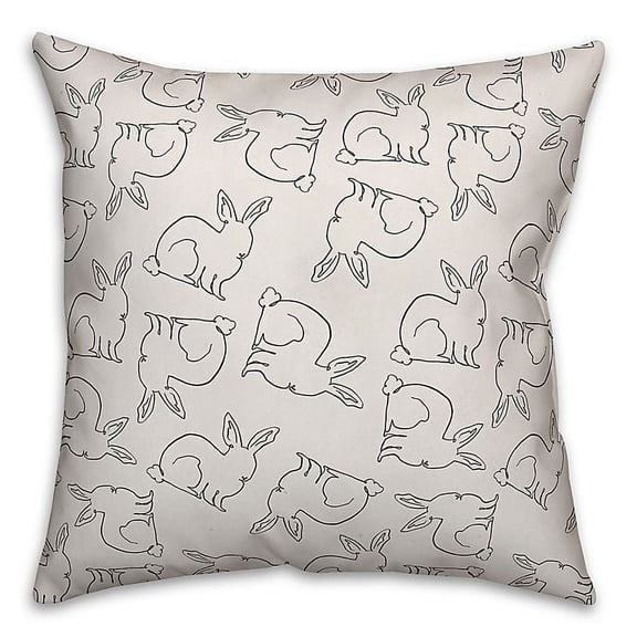 Creative Products Bunny Pattern 18x18 Spun Poly Pillow
