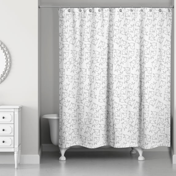 Creative Products Bunny Pattern 71x74 Shower Curtain