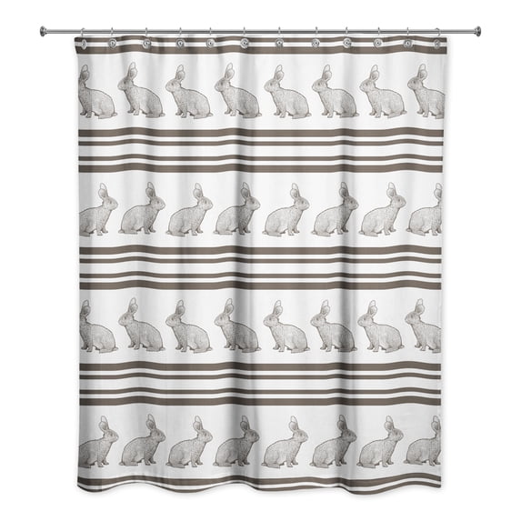 Creative Products Bunny Stripes 71x74 Shower Curtain