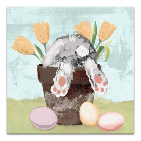 Creative Products Bunny in Pot alt colors 16x16 Canvas Wall Art