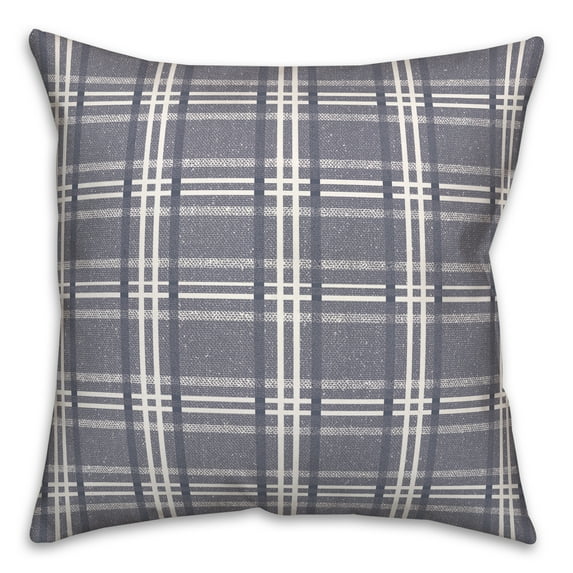 Creative Products Busy Plaid Blue 20 x 20 Indoor / Outdoor Pillow