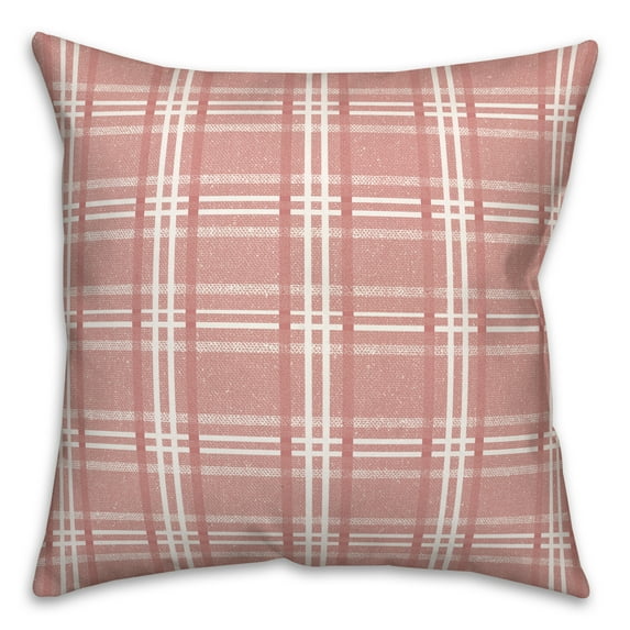 Creative Products Busy Plaid Pink 18 x 18 Indoor / Outdoor Pillow