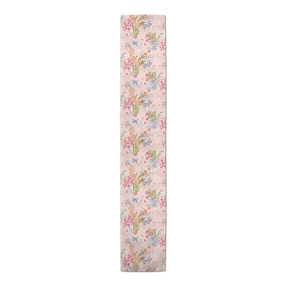 Creative Products Butterfly Bird Floral on Pink 16 x 72 Cotton Twill Table Runner