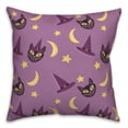 thumbnail image 1 of Creative Products Cat Moon Stars and Hats Pattern 16 x 16 Spun Poly Pillow, 1 of 3
