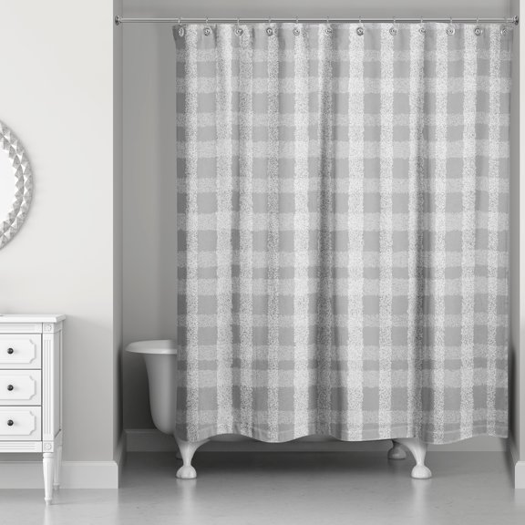 Creative Products Chalky Gray Plaid 71 x 74 Shower Curtain