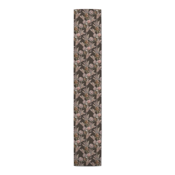 Creative Products Charcoal Protea Blooms 16 x 90 Cotton Twill Table Runner