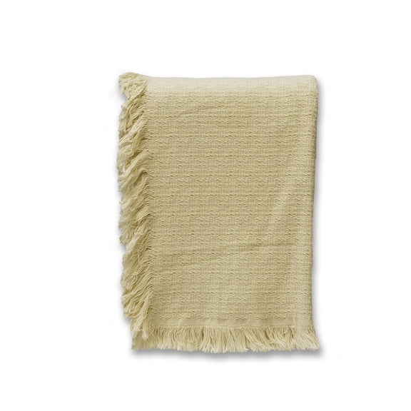 Creative Products Checkered Natural 46 x 67 Woven Throw