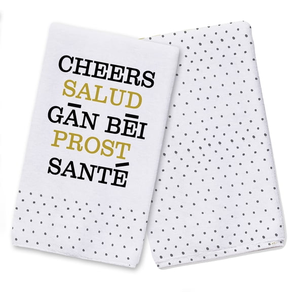 Creative Products Cheers Languages 16 x 25 Tea Towel Set of 2