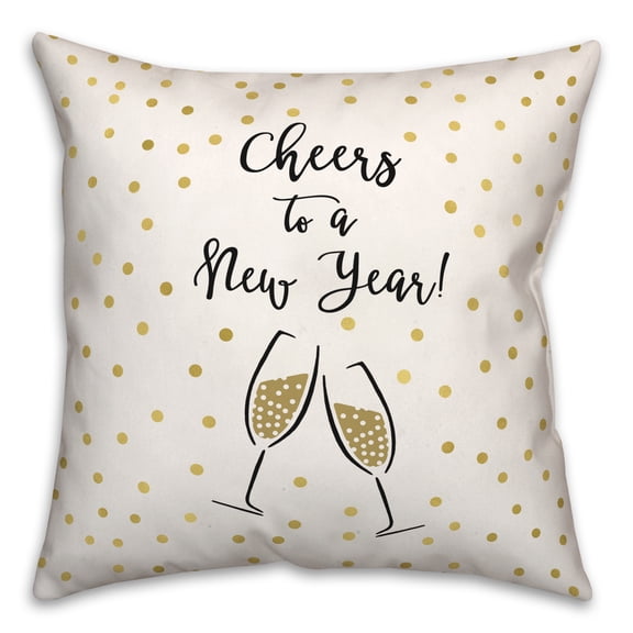 Creative Products Cheers to a New Year 18x18 Spun Poly Pillow