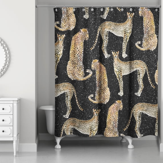 Creative Products Cheetah Black 71 x 74 Shower Curtain