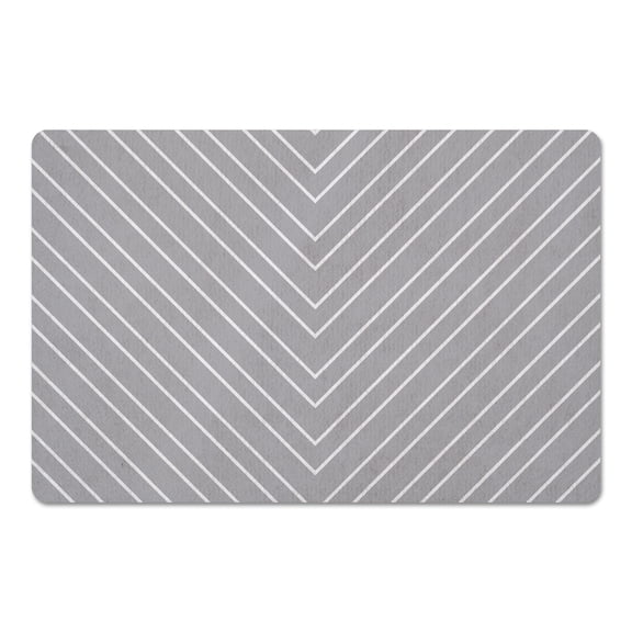 Creative Products Chevron Lines Gray 27x18 Floor Mat