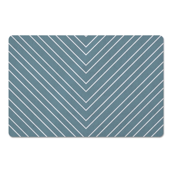 Creative Products Chevron Lines Teal 27x18 Floor Mat