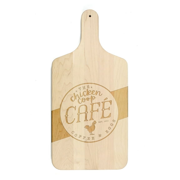 Creative Products Chicken Coop Caf 8 x 17 Maple Paddle Cutting Board